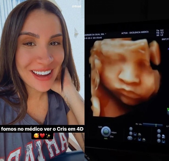 Bianca Andrade vê rostinho do filho Cris e o papai Fred se emociona: <i>É surreal</i>
