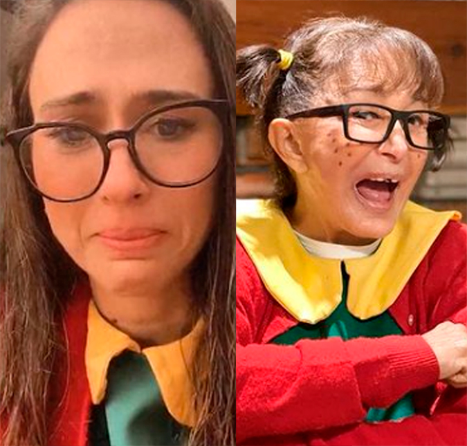 Tatá Werneck se emociona em <i>live</i> com Chiquinha, de <i>Chaves</i>: <i>- Eu te amo muito!</i>