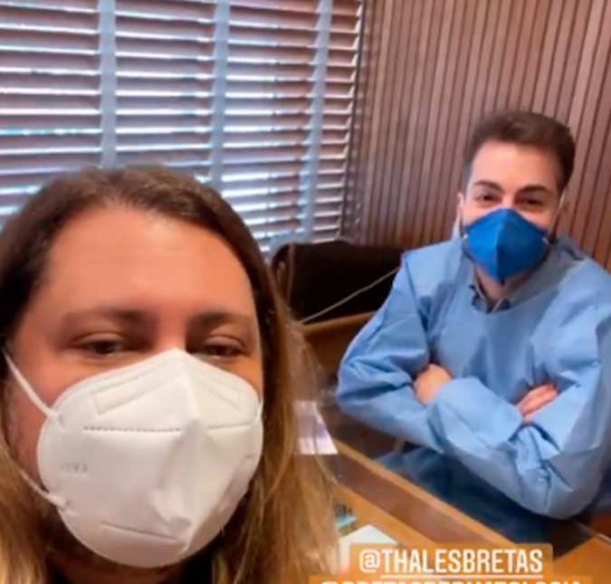 Amigo íntimo de Paulo Gustavo, Marcus Majella visita Thales Bretas no trabalho: <i>Nova clínica linda</i>