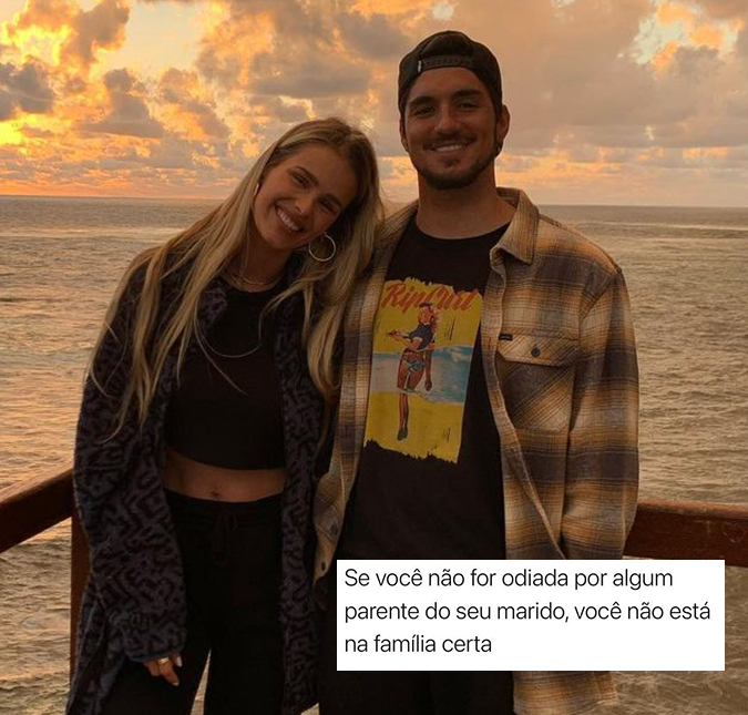 Em meio à polêmicas com mãe de Gabriel Medina, Yasmin Brunet curte <i>post</i> que fala sobre ser <i>odiada</i> pela família do marido