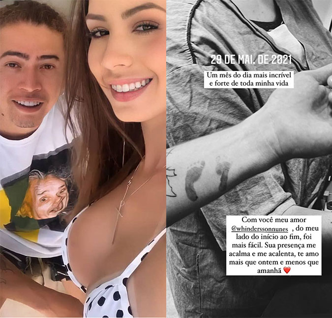 Um mês após nascimento do filho, Maria Lina se declara para Whindersson Nunes: <I>Sua presença me acalma e me acalenta</I>