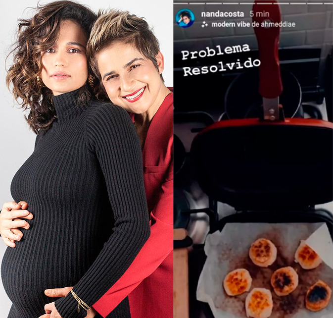 Grávida de gêmeas, Nanda Costa mostra dificuldade para matar desejo de pão de queijo