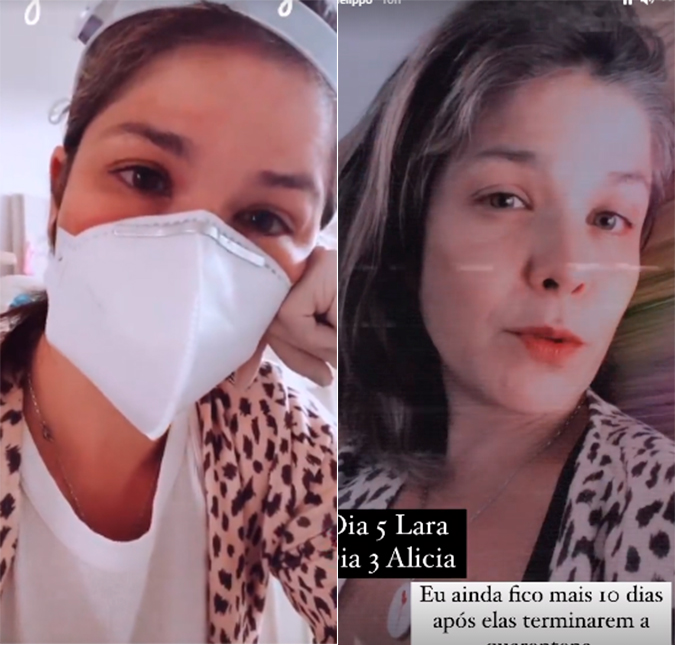Samara Felippo chora ao ver filhas isoladas com Covid-19: <i>Angústia</i>