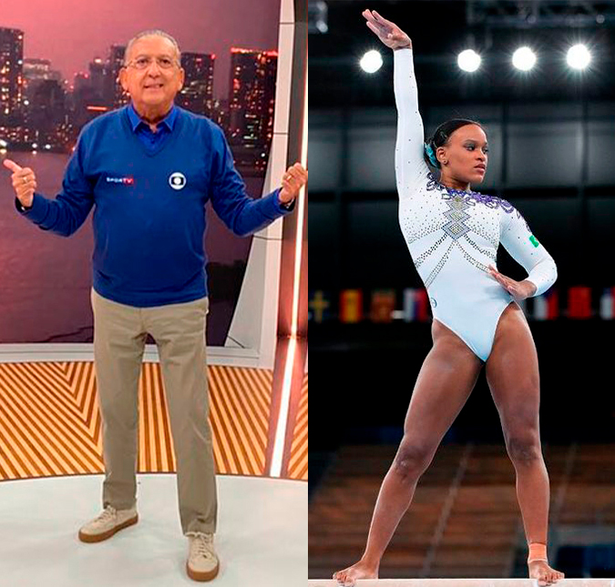 Galvão Bueno vira <i>meme</i> ao narrar medalha de prata de Rebeca Andrade: <i>Patrimônio da comunicação esportiva do Brasil</i>