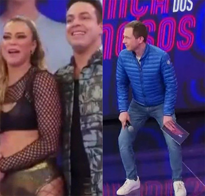 Tiago Leifert dança <i>funk</i> na TV enquanto Paolla Oliveira critica comentários do apresentador após sua apresentação: <i>Não foram legais</i>