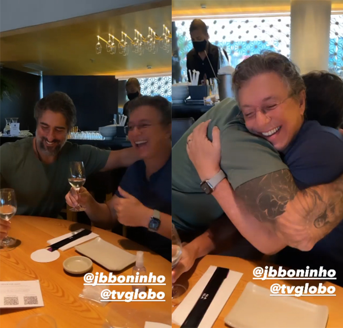 Marcos Mion celebra contrato com a <I>Globo</I> em encontro com Boninho: <I>- Se vocês soubessem há quantos anos eu rezo e sonho por isso...</I>