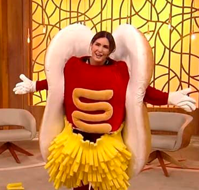 Fátima Bernardes se veste de cachorro-quente no <i>Encontro</i>; entenda!