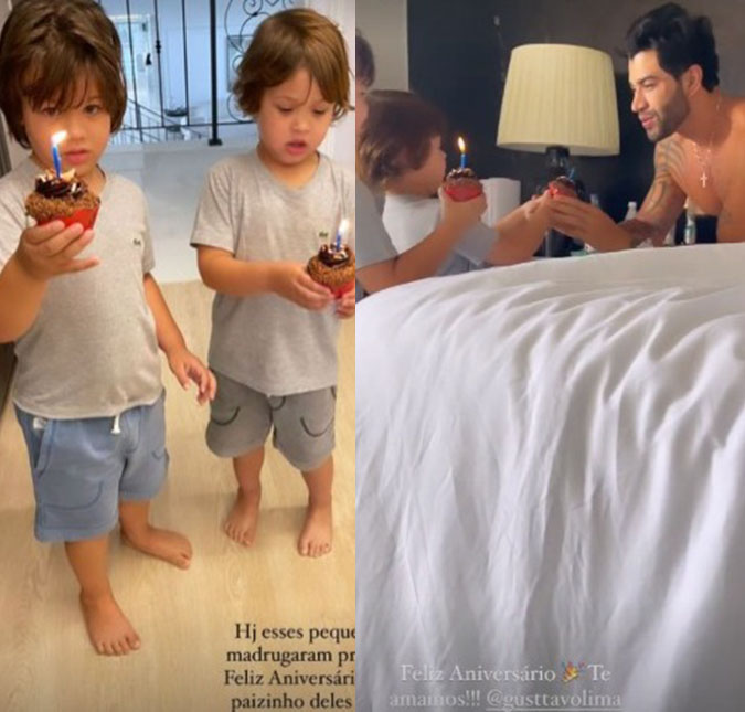 Gusttavo Lima recebe surpresa de aniversário dos filhos e de Andressa Suita; confira!