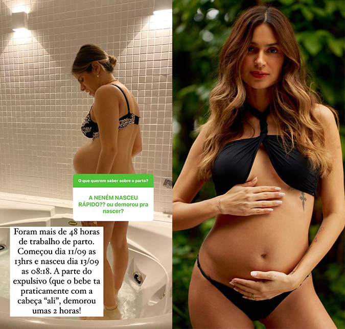 Thaila Ayala passa mal ao saber que trabalho de parto de Shantal Verdelho durou 48 horas: <I>- Não quero parir, não!</I>