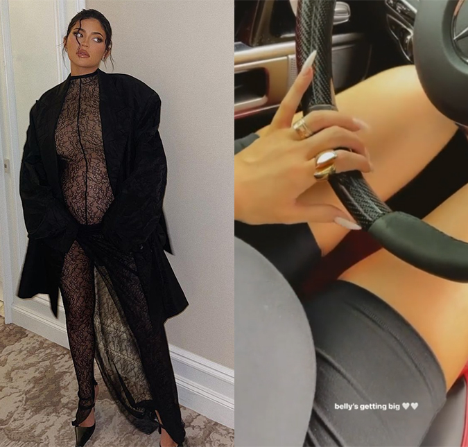 Kylie Jenner mostra a barriga de grávida em nova foto no <i>Instagram</i>. Confira!