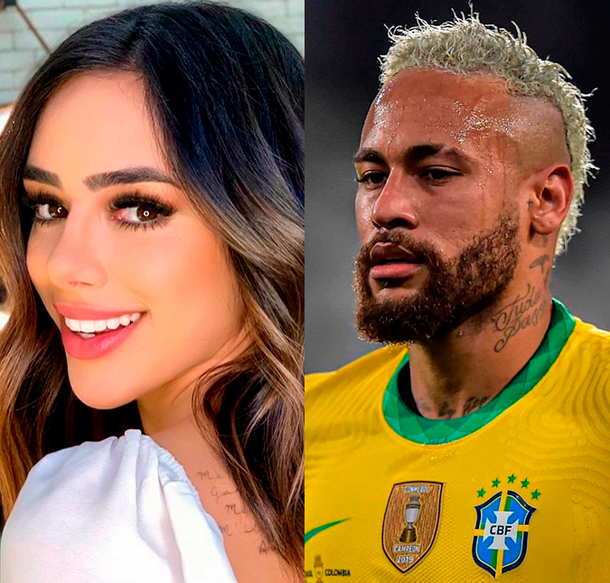 Neymar Jr. assiste jogo de futebol com Bruna Biancardi