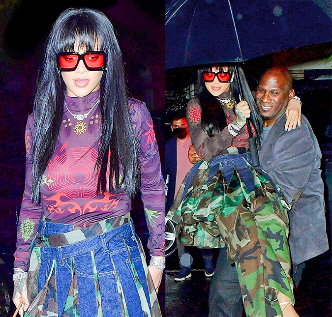 Rihanna é carregada no colo por segurança em Nova York