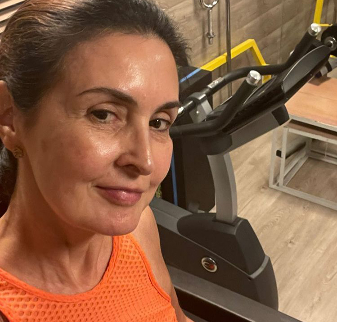 Fátima Bernardes posta foto em treino antes de cirurgia: <i>Só estou podendo caminhar</i>