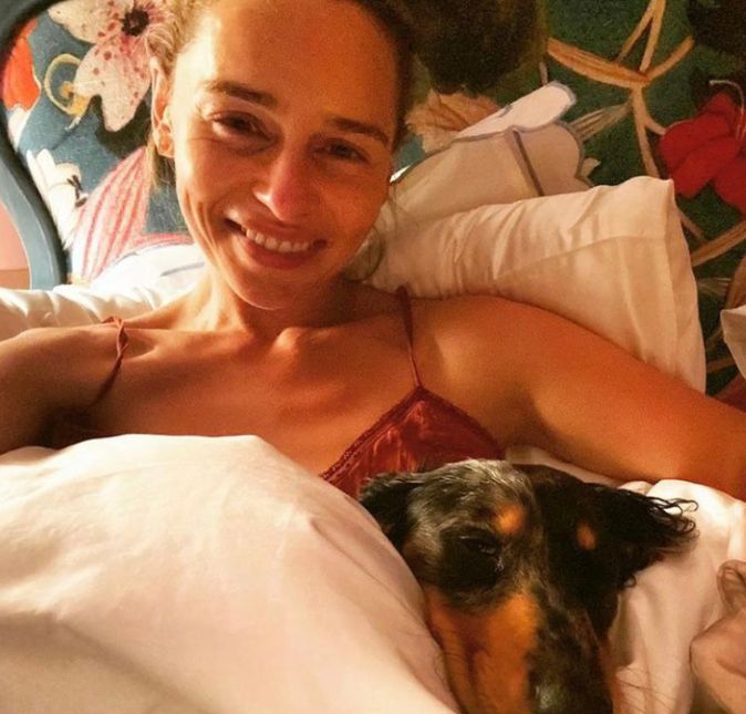 Emilia Clarke adora provar, em suas redes sociais, que é bem diferente de sua personagem, Daenerys Targaryen, em Game Of Thrones, e de qualquer outra personagem que já interpretou. A atriz, nascida em 23 de outubro de 1986, adora mostrar momentos de gente como a gente como, recentemente, que compartilhou nas redes sociais uma imagem, de cara limpa e com roupa de dormir, ao lado de seu cachorro. A seguir, confira mais provas de que ela é a melhor pessoa!
