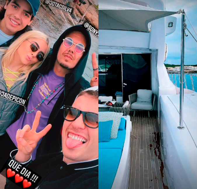 Filho de Faustão curte passeio luxuoso em Ibiza junto com Jade e Leo Picon