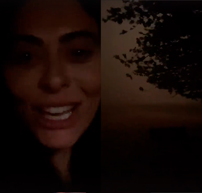 Juliana Paes mostra tempestade durante as gravações de <I>Pantanal</i>: <I>Dia virou noite</i>