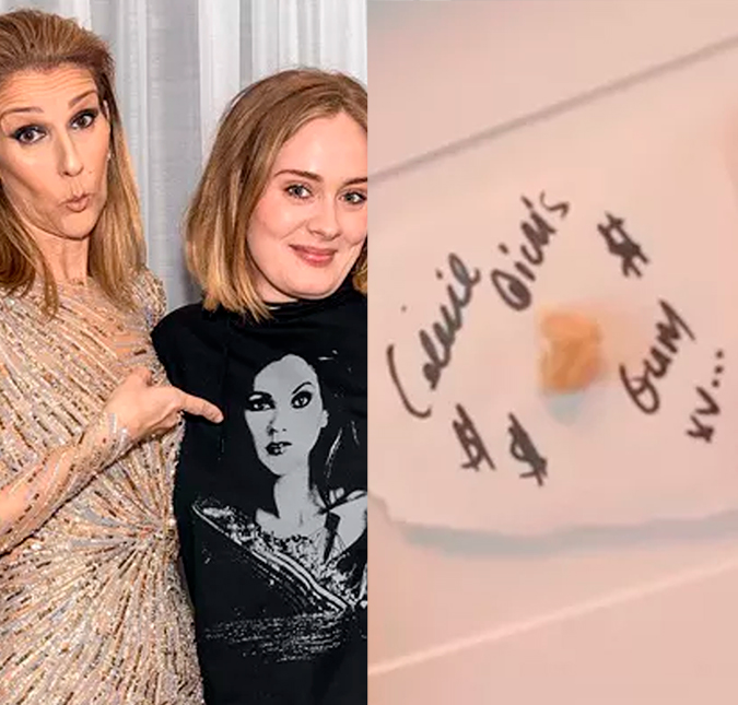 Adele revela que guarda emoldurado chiclete mascado por Céline Dion: <I>Meu bem mais precioso</i>
