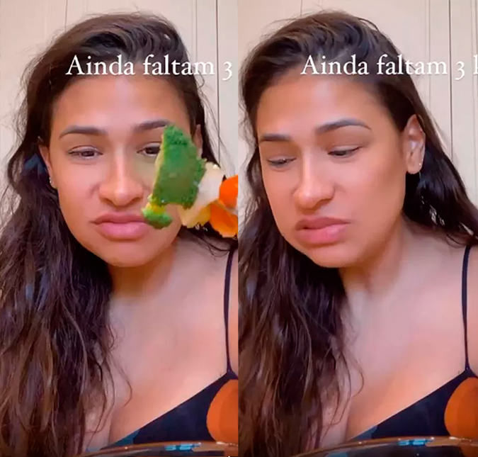 Só na sofrência! Simone faz careta para almoço baseado na dieta: <I>Faltam três quilos</i>