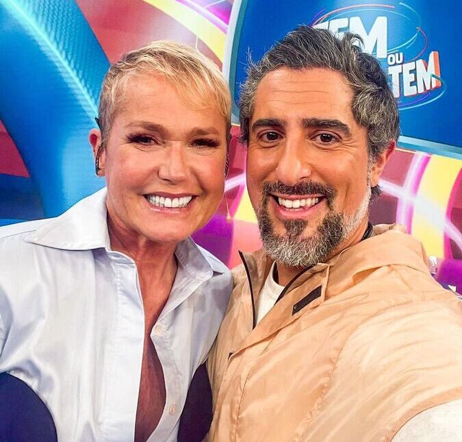 Marcos Mion recebe Xuxa no <i>Caldeirão</i> e vibra: <i>Isso aconteceu mesmo?</i>