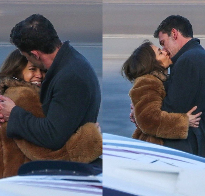 Jennifer Lopez e Ben Affleck trocam beijos em aeroporto de Los Angeles; confira!