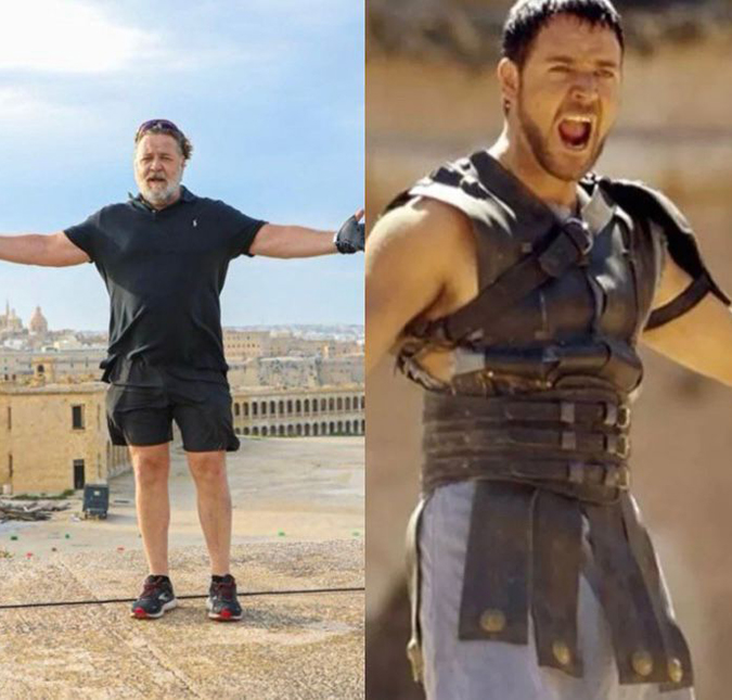 Russell Crowe faz clique em locação de filme <i>Gladiador</i> 22 anos após estreia do longa; confira!