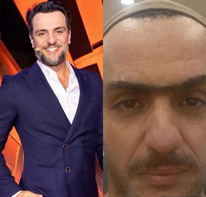 Rodrigo Lombardi aparece caracterizado e faz referência a personagem de <i>Verdades Secretas</i>: <i>Será que esse também é o Alex?</i>
