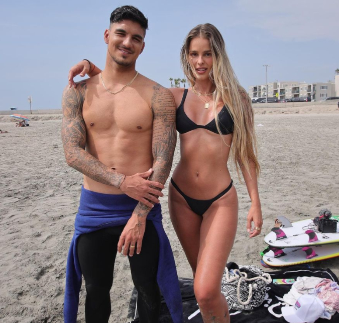 Gabriel Medina ameaça raspar a sobrancelha e Yasmin Brunet fica apavorada, saiba mais!