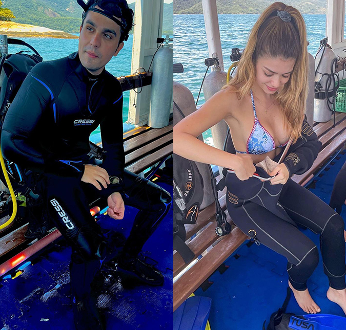Luan Santana curte passeio de barco com nova namorada, confira!