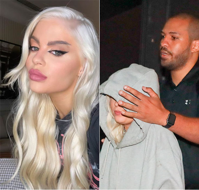 Luísa Sonza se esconde de <i>paparazzi</i> durante <i>show</i> do ex-namorado Vitão