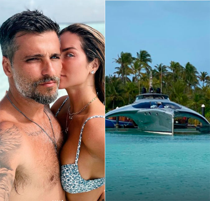Bruno Gagliasso e Giovanna Ewbank curtem as Maldivas em iate avaliado em 56 milhões de reais