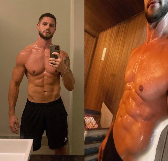 Ex-<i>BBB</i> Jonas exibe tanquinho após fazer exercício: <i>Jogando para fora o excesso de farofa</i>