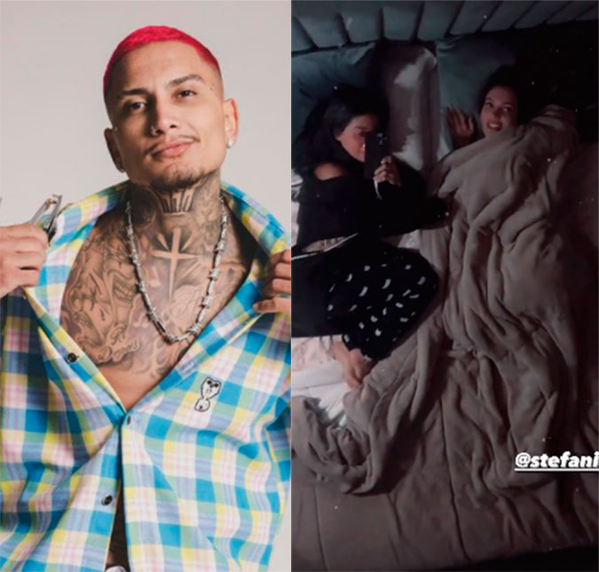 Dynho pede ajuda para MC Mirella e funkeira aparece na cama com Stéfani Bays