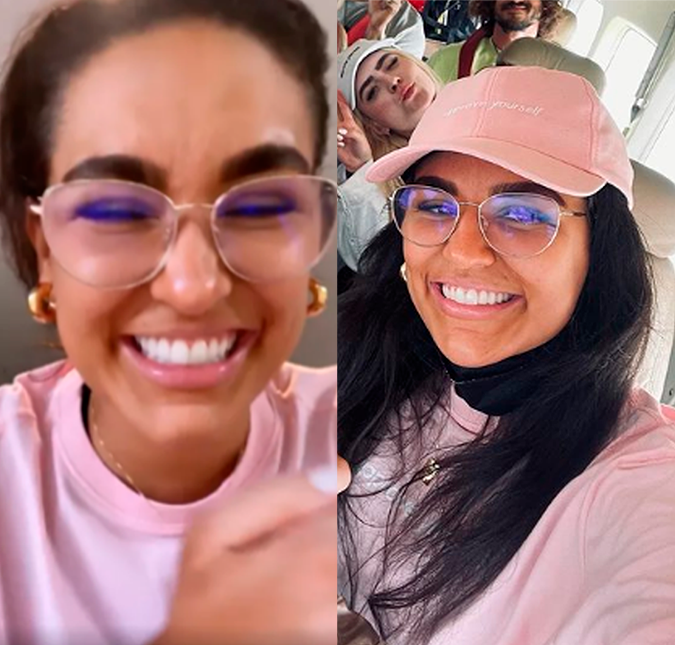 Kéfera exagera no bronzeamento artificial e é zoada por Caio Castro: <I>Já foram humilhadas por estarem laranjas?</i>