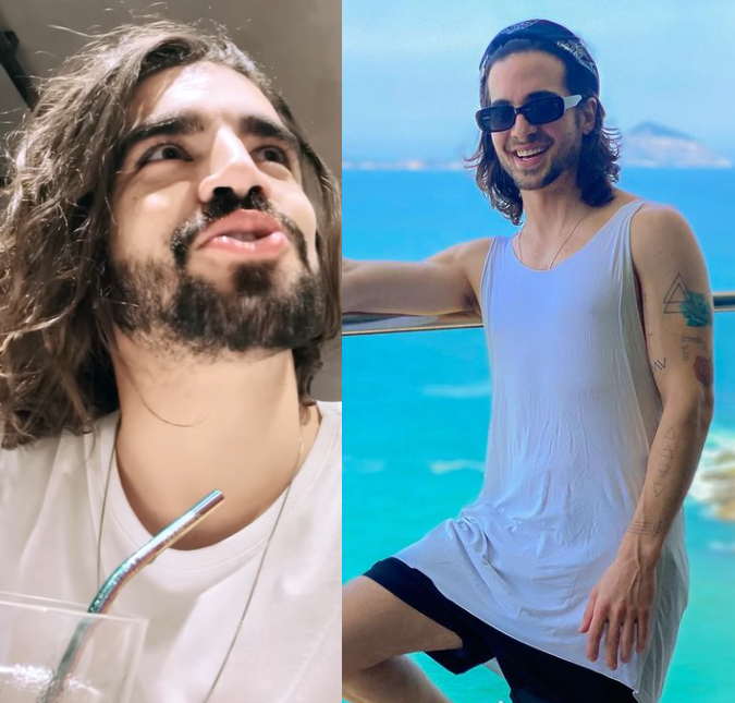 Caio Castro ostenta longos fios de cabelo e é comparado com Fiuk