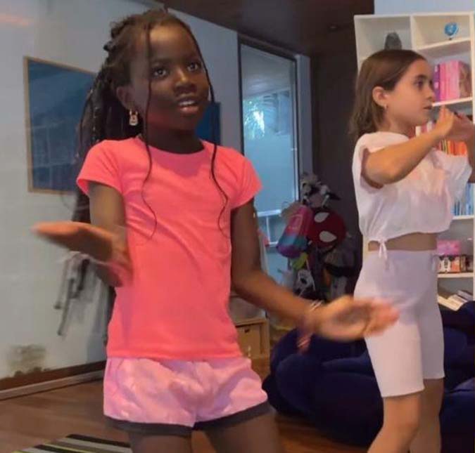 Giovanna Ewbank compartilha Titi e Francisca dançando <I>A Queda</i> de Gloria Groove