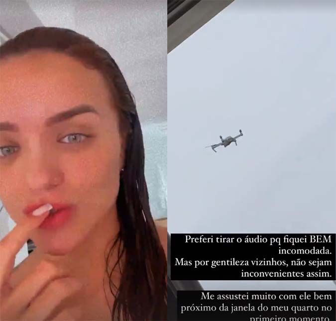 Rafa Kalimann fica brava após drone aparecer em sua casa: -<i>Ainda bem que eu resolvi sair do banho de toalha</i>