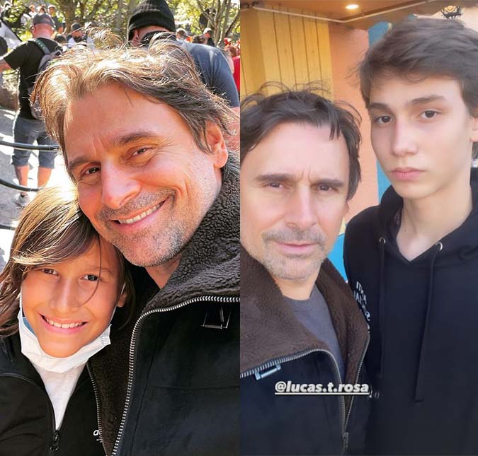 Murilo Rosa posa ao lado dos filhos durante férias em Orlando; confira!