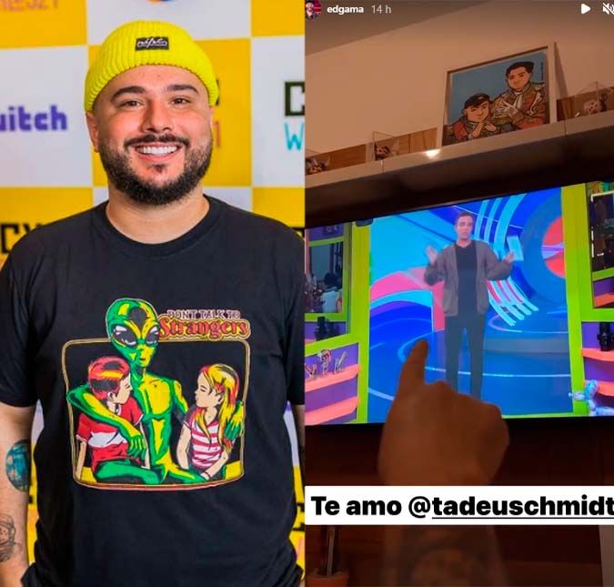 Ed Gama, ator do Porta dos Fundos, disparou: Seja bem vindo, Tadeu Schmidt. Pode entrar todos os dias na minha casa. Amo ver o Tadeu alegre. Ninguém fale mal deste homem. Ele está feliz demais por estar aí. Amo e defenderei Tadeu com todas as minhas forças.. Fofo, né?! Ed Gama, ator do Porta dos Fundos, disparou: Seja bem vindo, Tadeu Schmidt. Pode entrar todos os dias na minha casa. Amo ver o Tadeu alegre. Ninguém fale mal deste homem. Ele está feliz demais por estar aí. Amo e defenderei Tadeu com todas as minhas forças.. Fofo, né?!