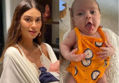 Thaila Ayala derrete <i>web</i> ao compartilhar filho mostrando a língua