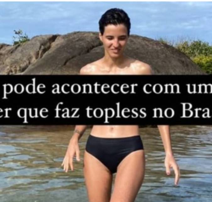 Ex-namorada de Camila Pitanga foi detida e levada à delegacia por fazer <i>topless</i>