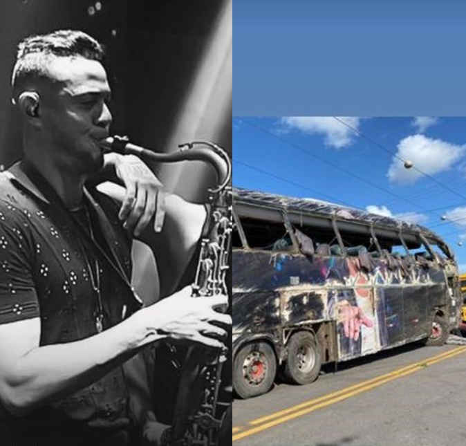 Ônibus do cantor Devinho Novaes tomba em Alagoas e saxofonista da banda morre
