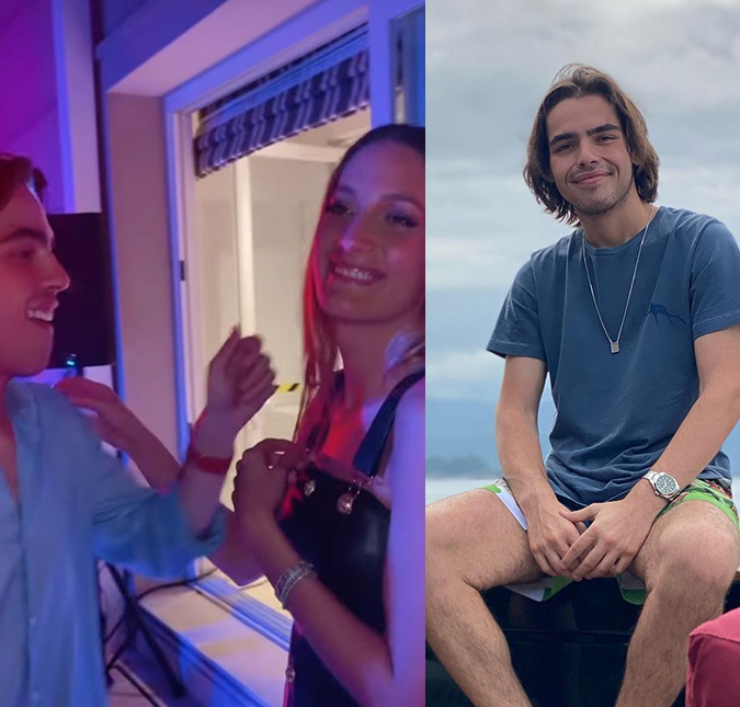 Filho de Faustão comemora aniversário de 18 anos de idade com namorada e amigos