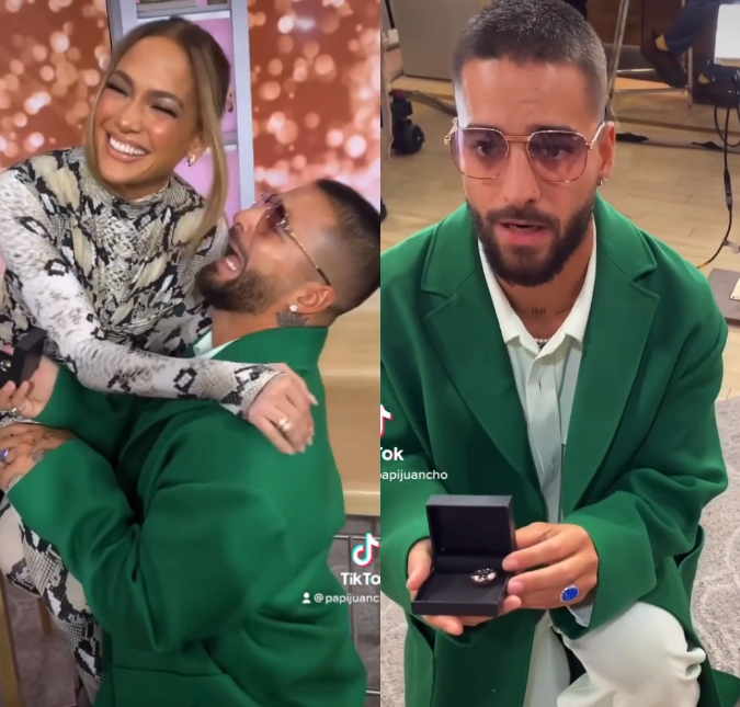 Maluma ajoelha para pedir Jennifer Lopez em casamento, entenda!