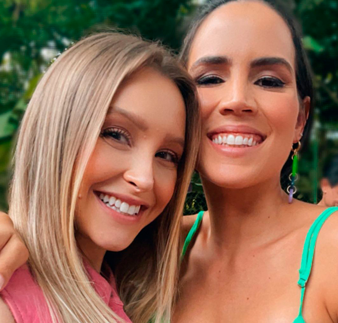 Grávida, Pérola Faria faz chá de revelação e tem nome do bebê revelado por Carla Diaz