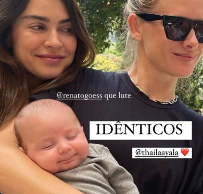 Fiorella Mattheis fica impressionada com a aparência do filho de Thaila Ayala