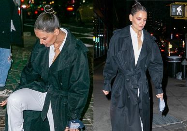 Katie Holmes perde equilíbrio e leva tombo em rua de Nova York