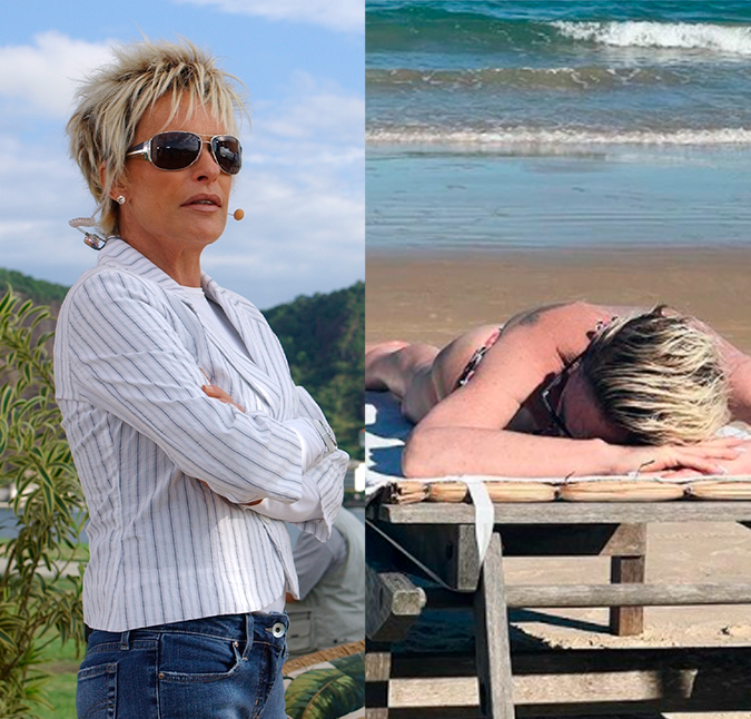 Ana Maria Braga curte feriado de Carnaval na praia e exibe corpão aos 72 anos de idade