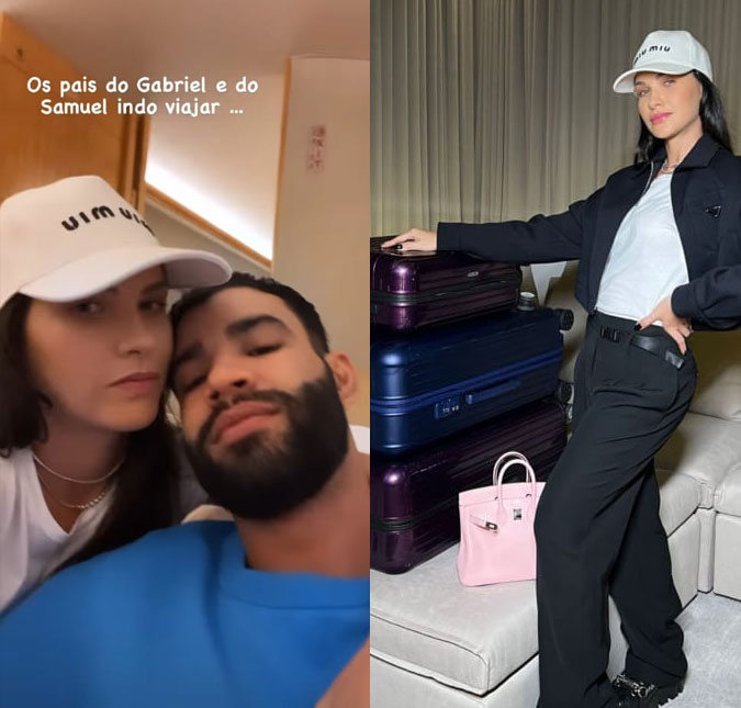 Andressa Suita viaja para Europa com Gusttavo Lima: <i>Com o boy</i>
