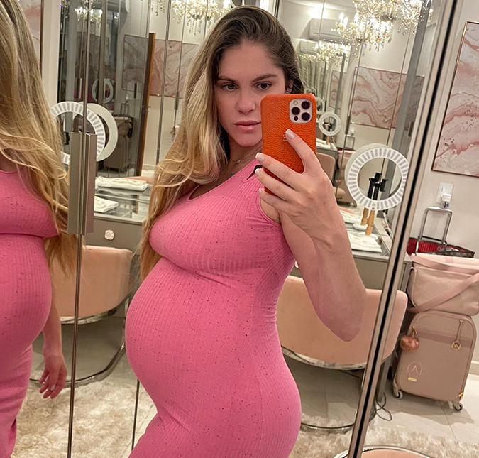 Bárbara Evans completa oito meses de gestação e fala sobre perda de peso: <i>O bebê continua recebendo os nutrientes necessários</i>