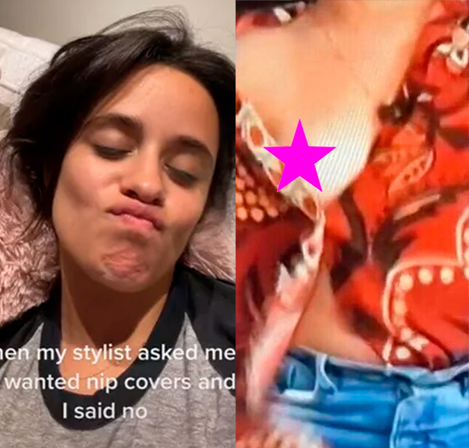 Camila Cabello brinca após mostrar seios em entrevista e revela que recusou tapa-mamilos